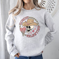 Howdy Valentine Skeleton Cowboy Western Country Festive Romance Graphic Sweatshirt