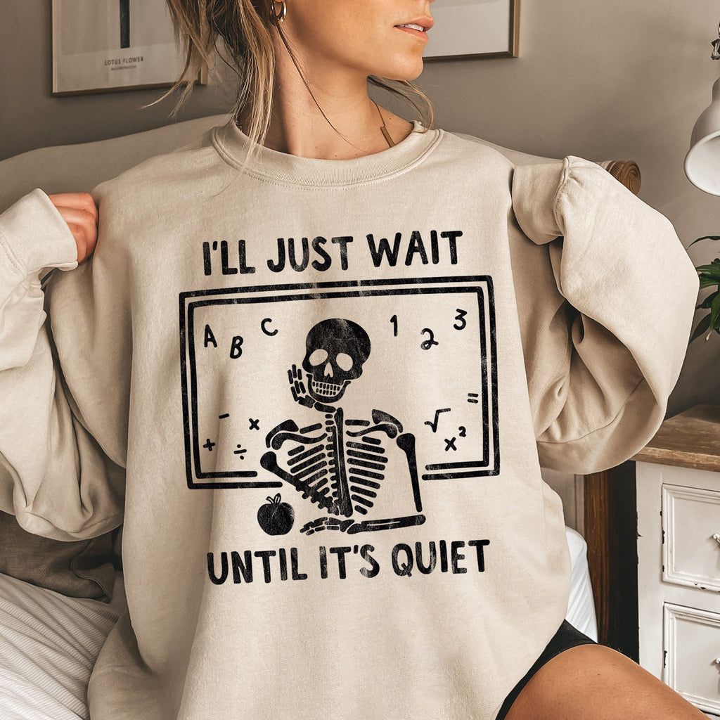 I'll Just Wait Halloween Graphic Somber Midnight Moonlight Ghosts Limited Edition Sweatshirt
