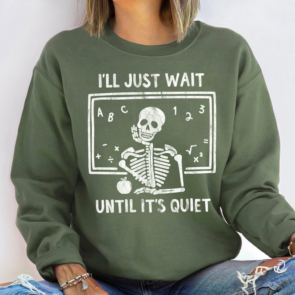 I'll Just Wait Vintage Halloween Cozy Fleece Midnight Moon Design Edition Sweatshirt