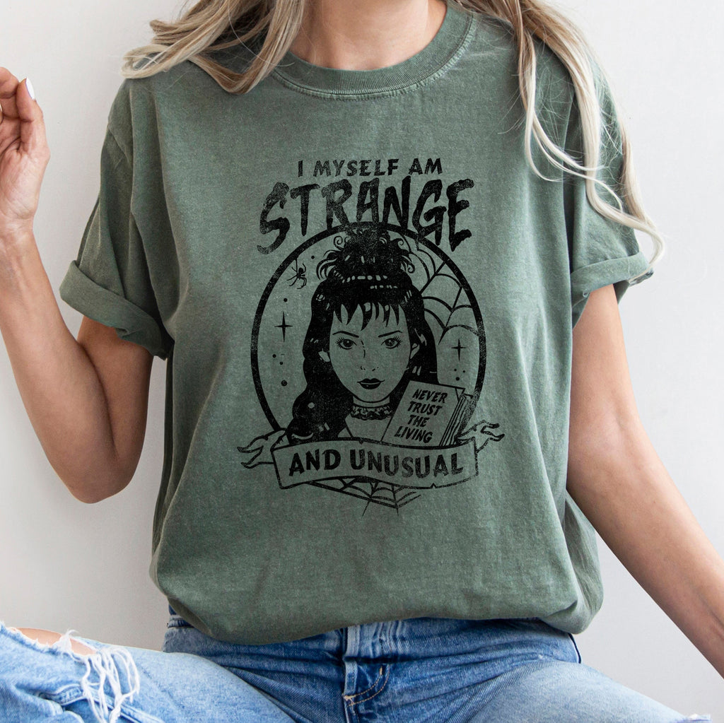 I Myself Am Strange And Unusual Retro Halloween Limited Edition Comfort Colors Tee