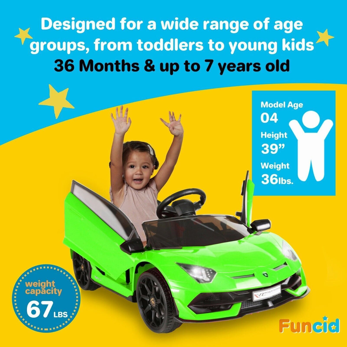 2.4G RC Electric Ride-On Car for Kids with Light, Music, and Openable Doors
