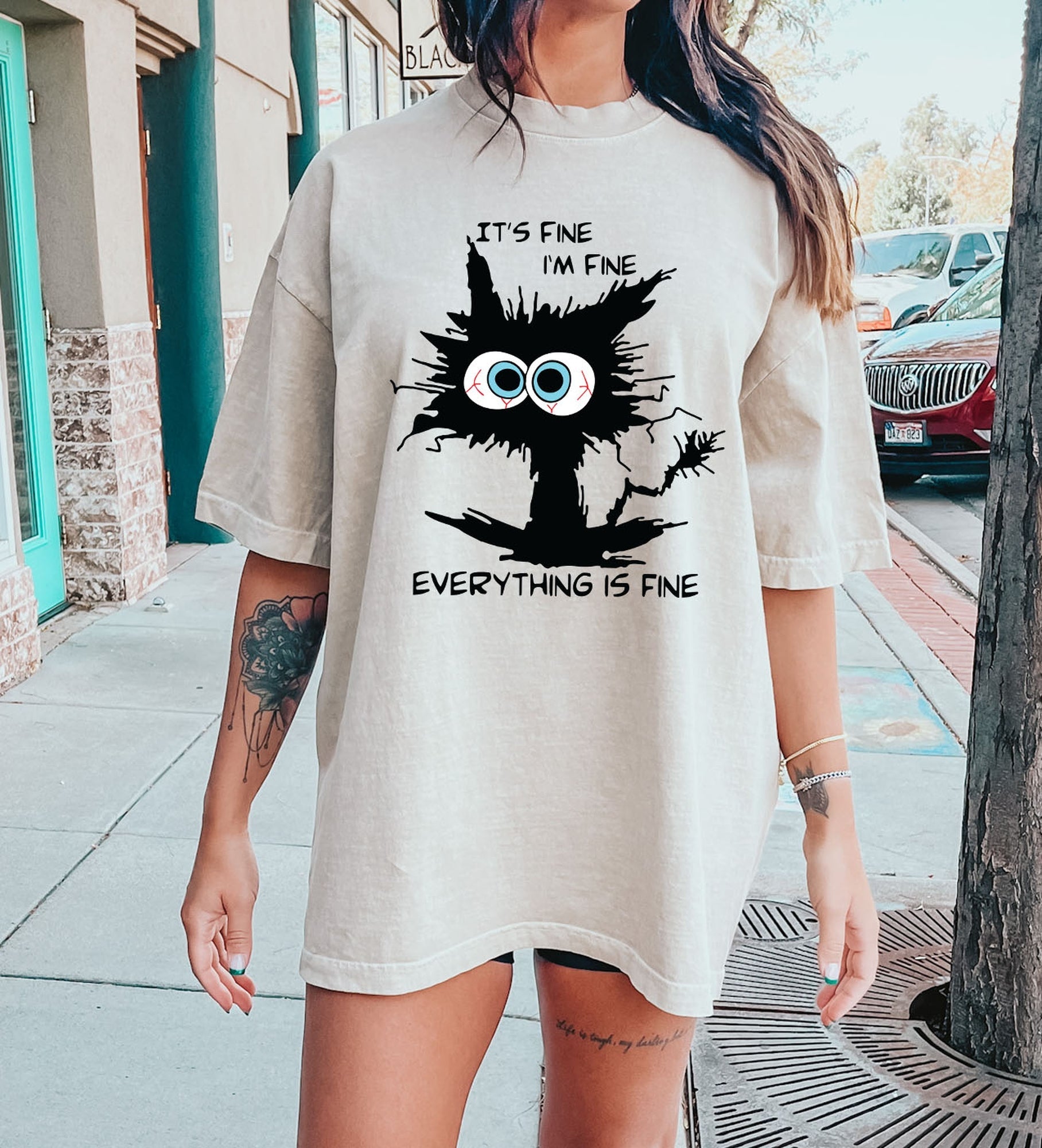 It's Fine I'm Fine Everything Is Fine Positive Vibe Humor Quote Comfort Colors Tee
