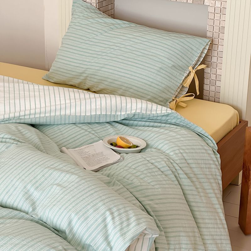 Josie Bow Tied Stripe Pillowcases / Cream