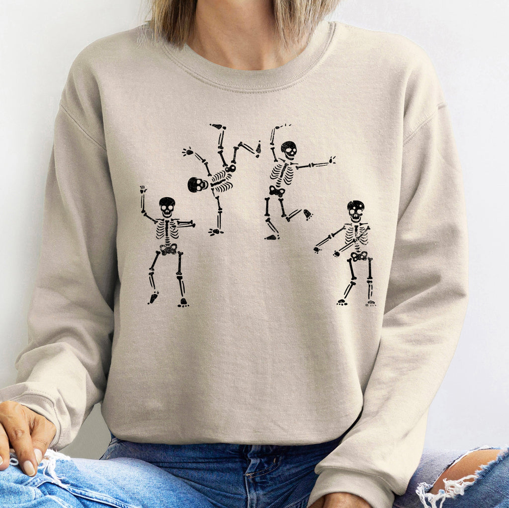 Jumping Skeletons Halloween Night Parade Graphic Vintage Edition Design Sweatshirt