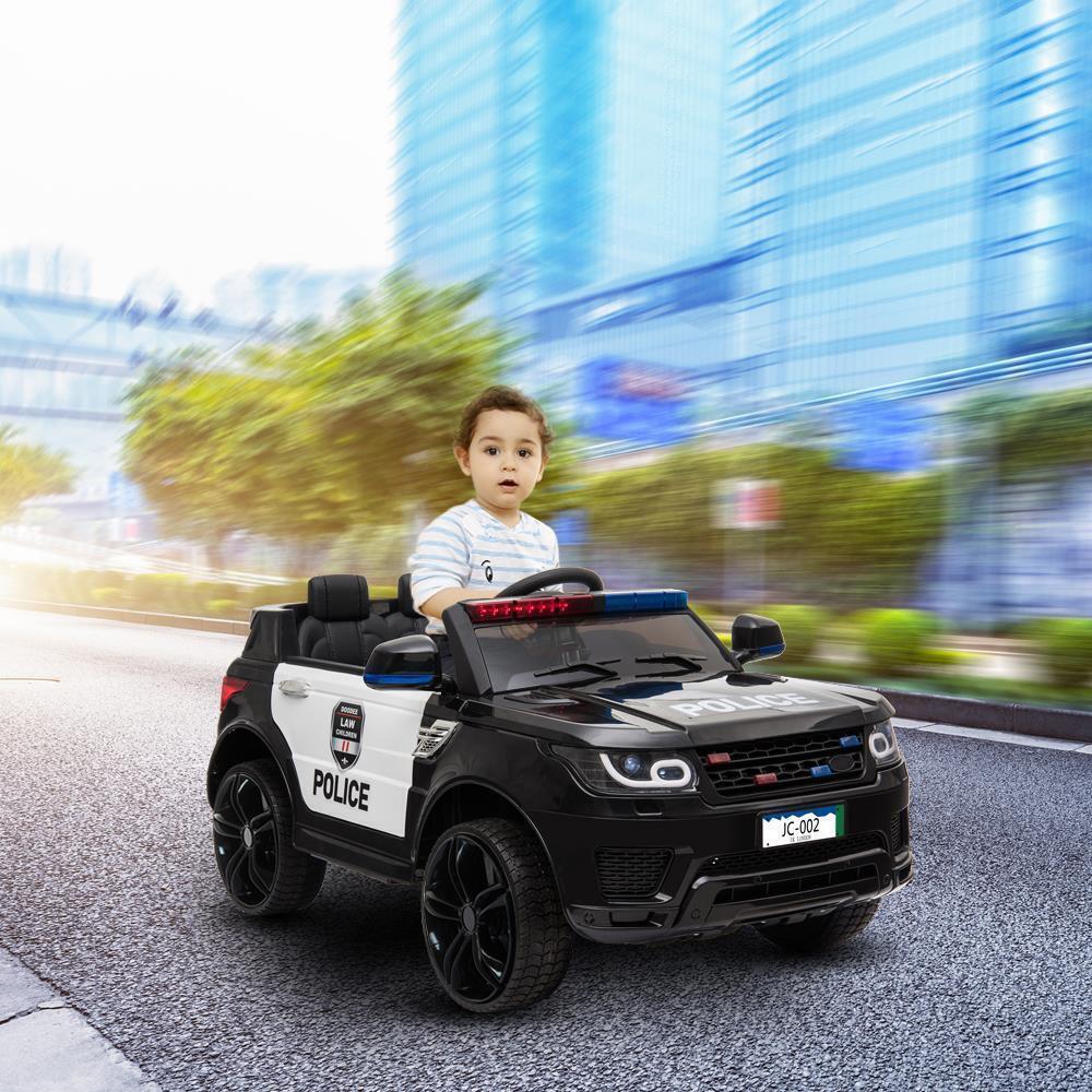 Kids Police SUV Ride-On Car with 3 Speeds, Lights, Music, and Remote Control - Perfect Xmas Gift!