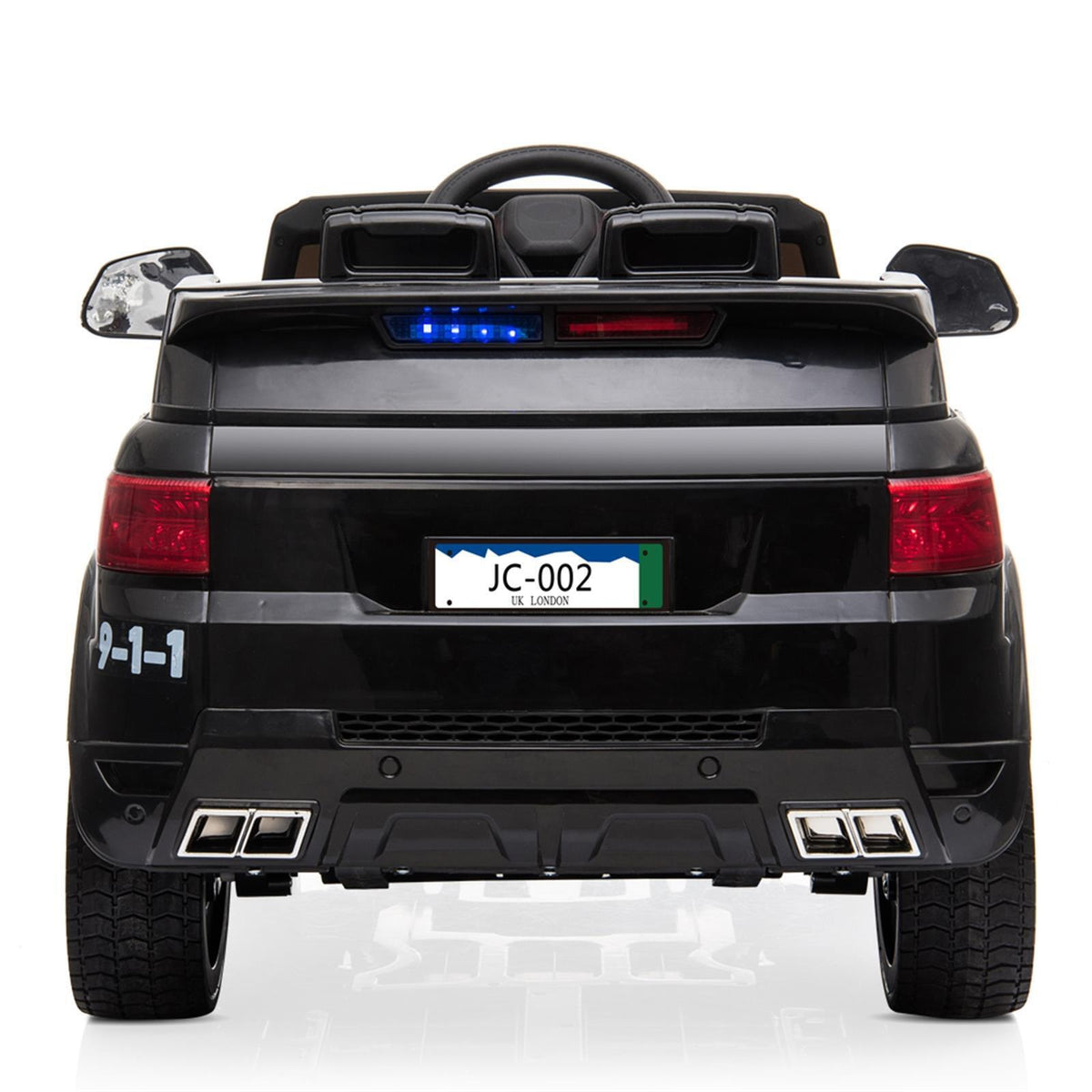 Kids Police SUV Ride-On Car with Lights, Music, Sirens, and Parental Control - 12V