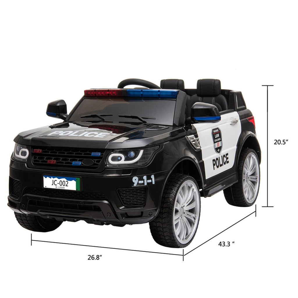 Kids Police SUV Ride-On Car with Lights, Music, Sirens, and Parental Control - 12V