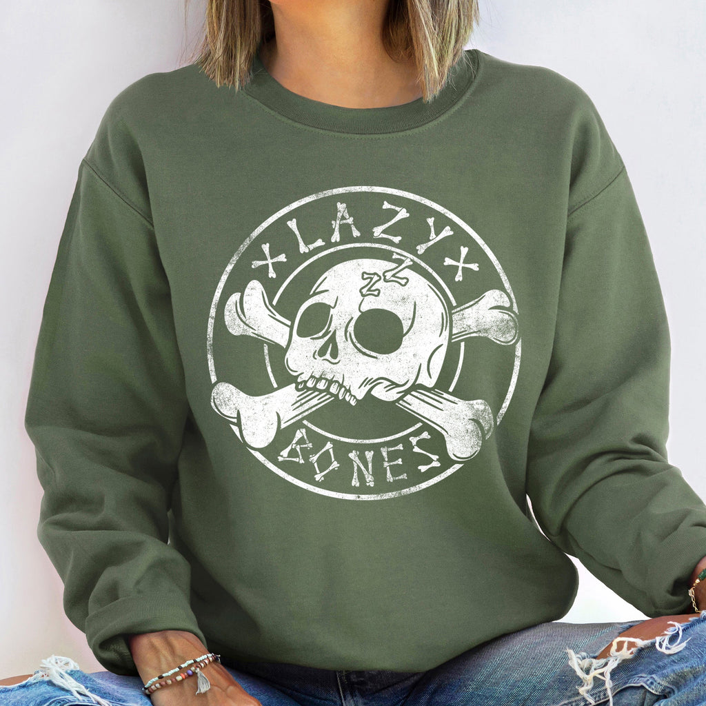 Lazy Bones Halloween Graphic Sweatshirt