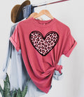 Heart Pink Leopard Print With Subtle Heart Motif And Bold Modern Pattern Comfort Colors Tee