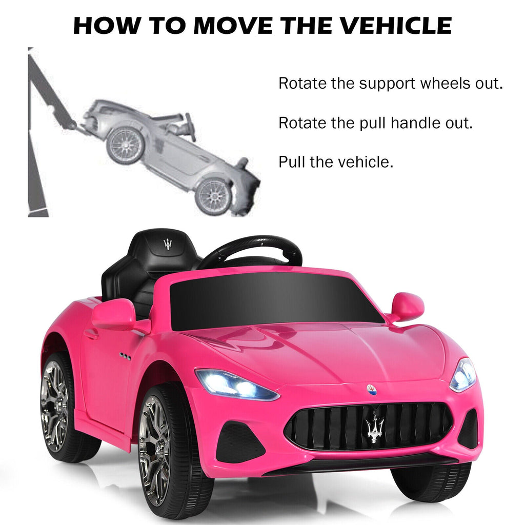 Licensed 12V Maserati GranCabrio Kids Ride-On Car with Lights and Remote Control