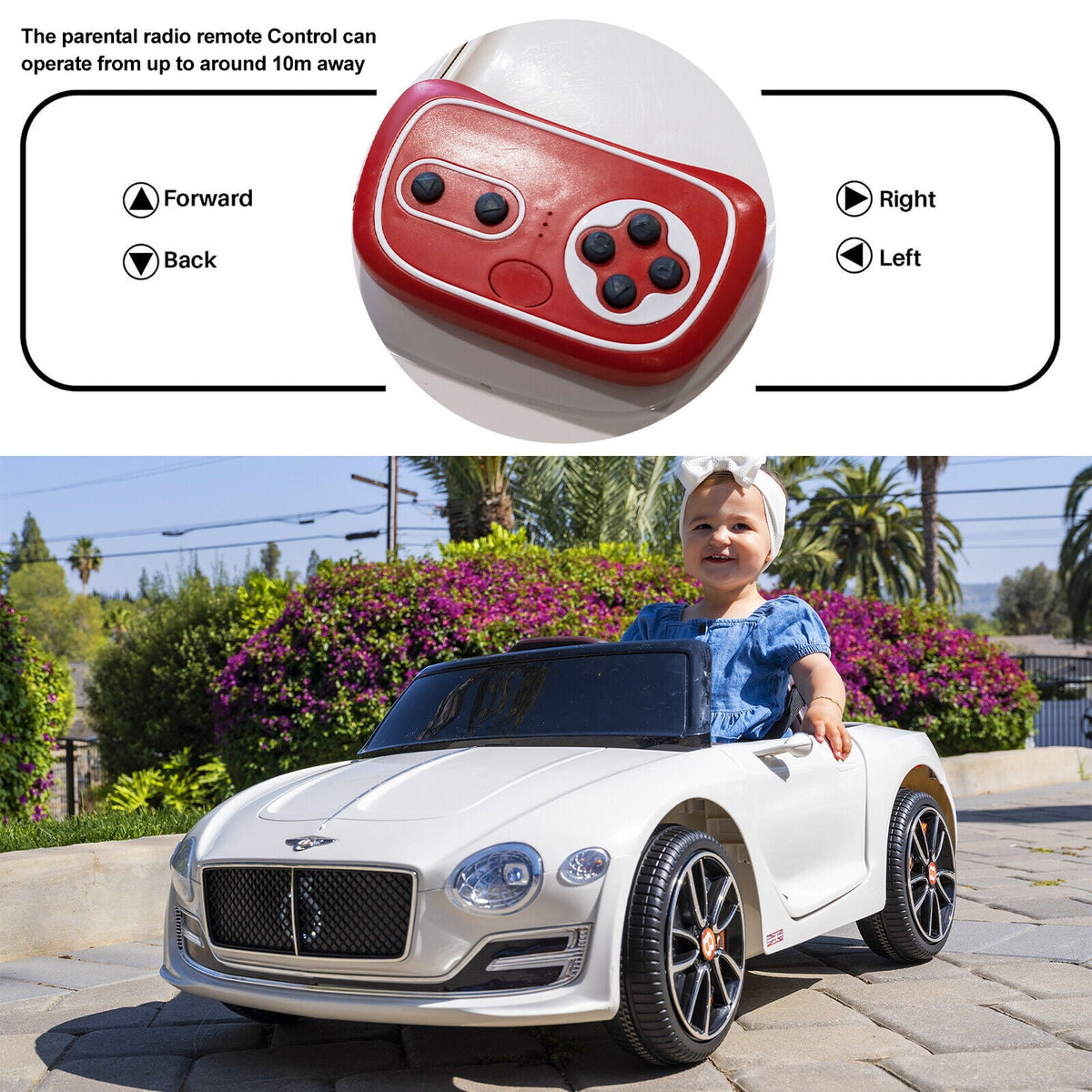 Licensed Bentley Kids Ride-On Car with Remote Control - Battery Powered Electric Toy