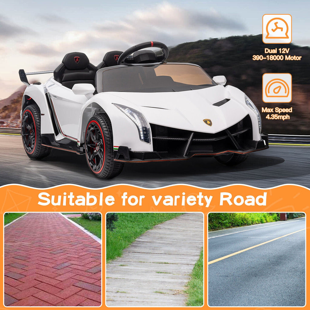 Licensed Lamborghini Electric Ride-On Car for Kids with MP3 and Remote Control - 12V