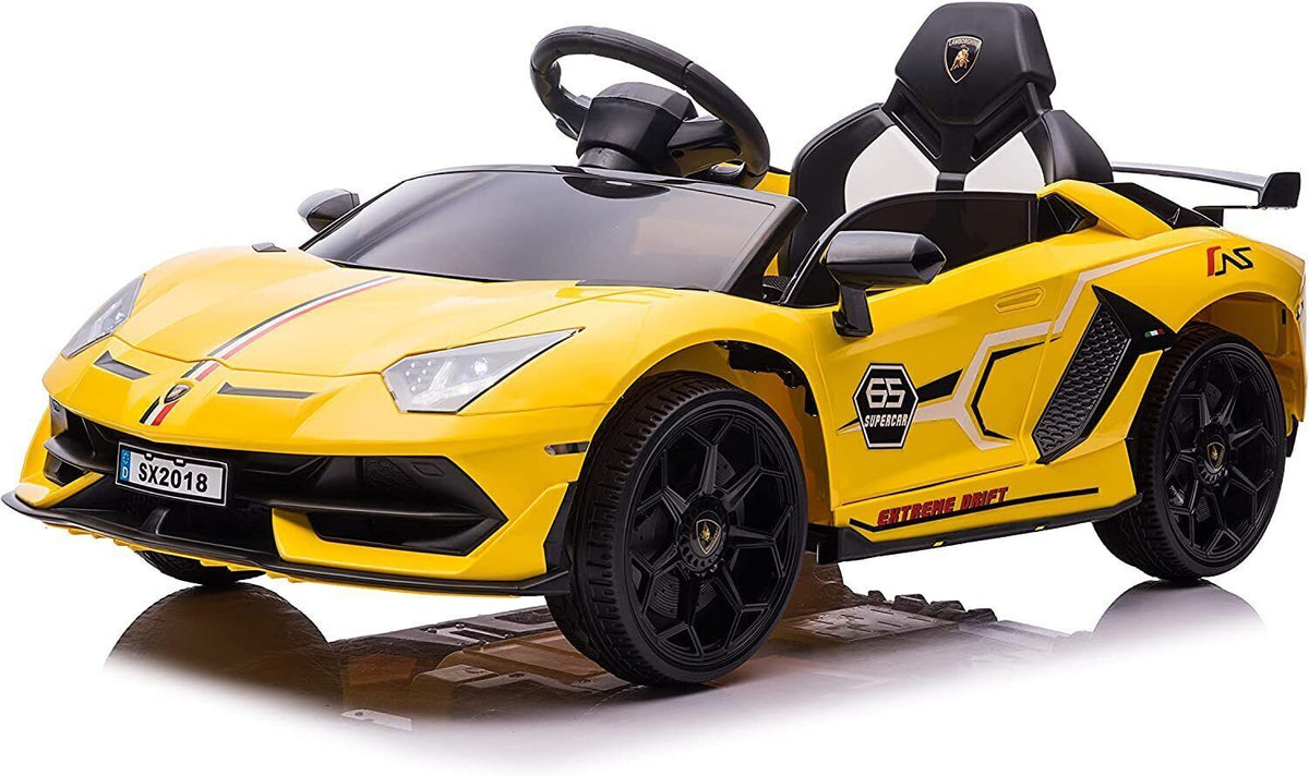 Licensed Lamborghini Ride-On Car Toy with Hydraulic Door and 3-Speed Function - 2x35W Motor, 12V Battery