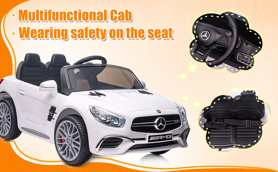 Licensed Mercedes Benz AMG SL65 Electric Ride-On Car for Kids with Remote Control - 12V USA Edition