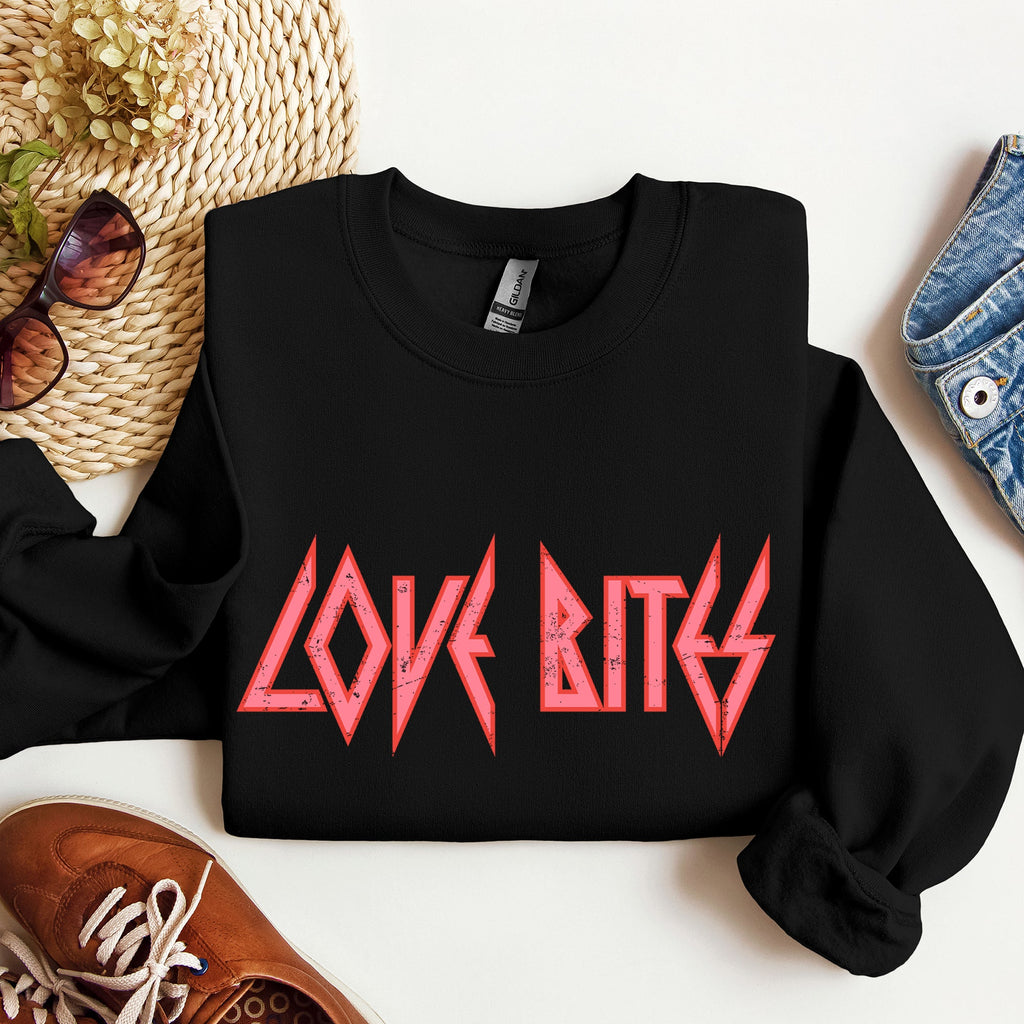 Love Bites Def Retro 80s Rock Music Nostalgia Valentine's Day Limited Edition Sweatshirt
