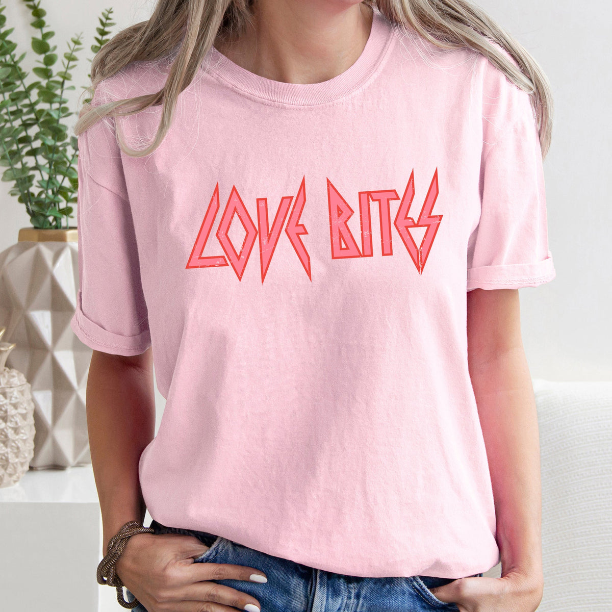 Love Bites Def Retro 80s Rock Music Nostalgic Vintage Edition Comfort Colors Tee