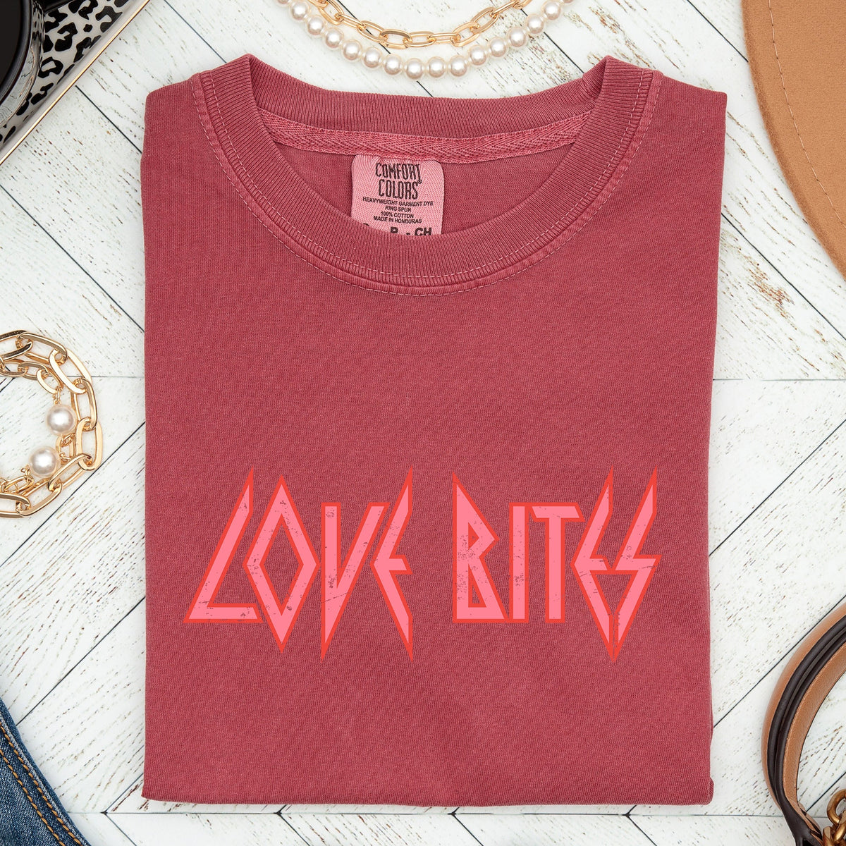Love Bites Def Retro 80s Rock Music Nostalgic Vintage Edition Comfort Colors Tee