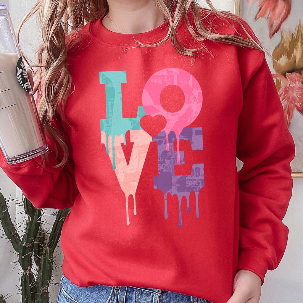 Retro Love Dripping Paint Valentine's Day Graphic Bold Edition Limited Exclusive Sweatshirt