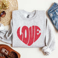 Retro Love Heart Vintage Valentine's Day Sweatshirt Cozy Fleece Warm Winter Classic Everyday Wear