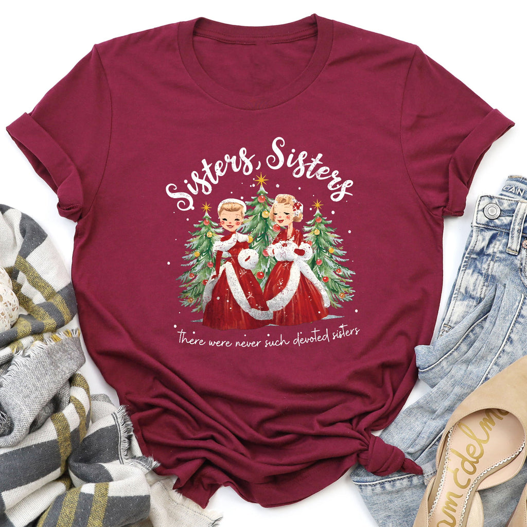 Sisters White Christmas Movie Musical Vintage Theatrical Tribute Inspired By Classic Film Poster Graphic Tee