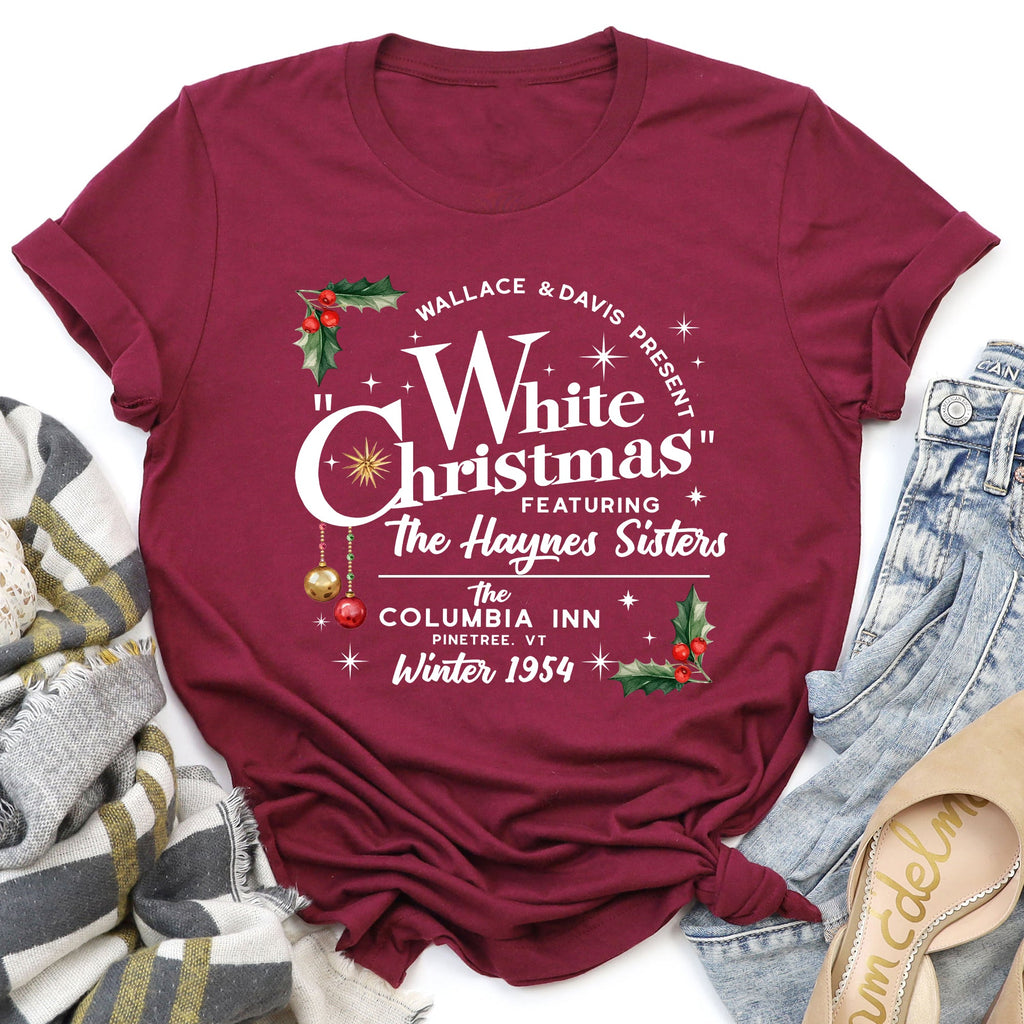 White Christmas Movie Poster Classic Edition Vintage Style Holiday Film Graphic Tee