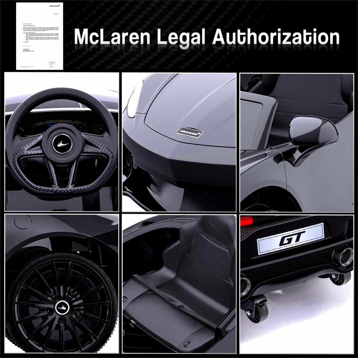 McLaren Ride On Car for Kids: 12V Electric with Remote Control