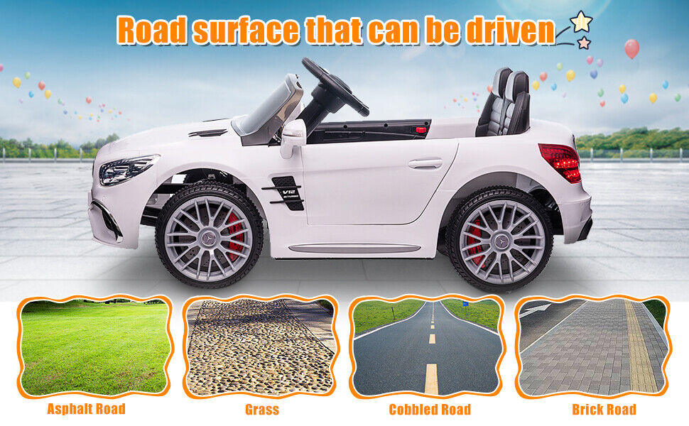 Mercedes-Benz Licensed 2 Seater Electric Ride-On Car with Remote Control for Kids