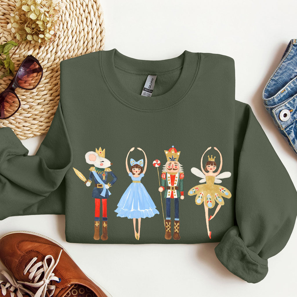 Nutcracker Ballet Christmas Scene Artwork Inspires Festive Ornaments And Classic Dance Imagery Sweatshirt