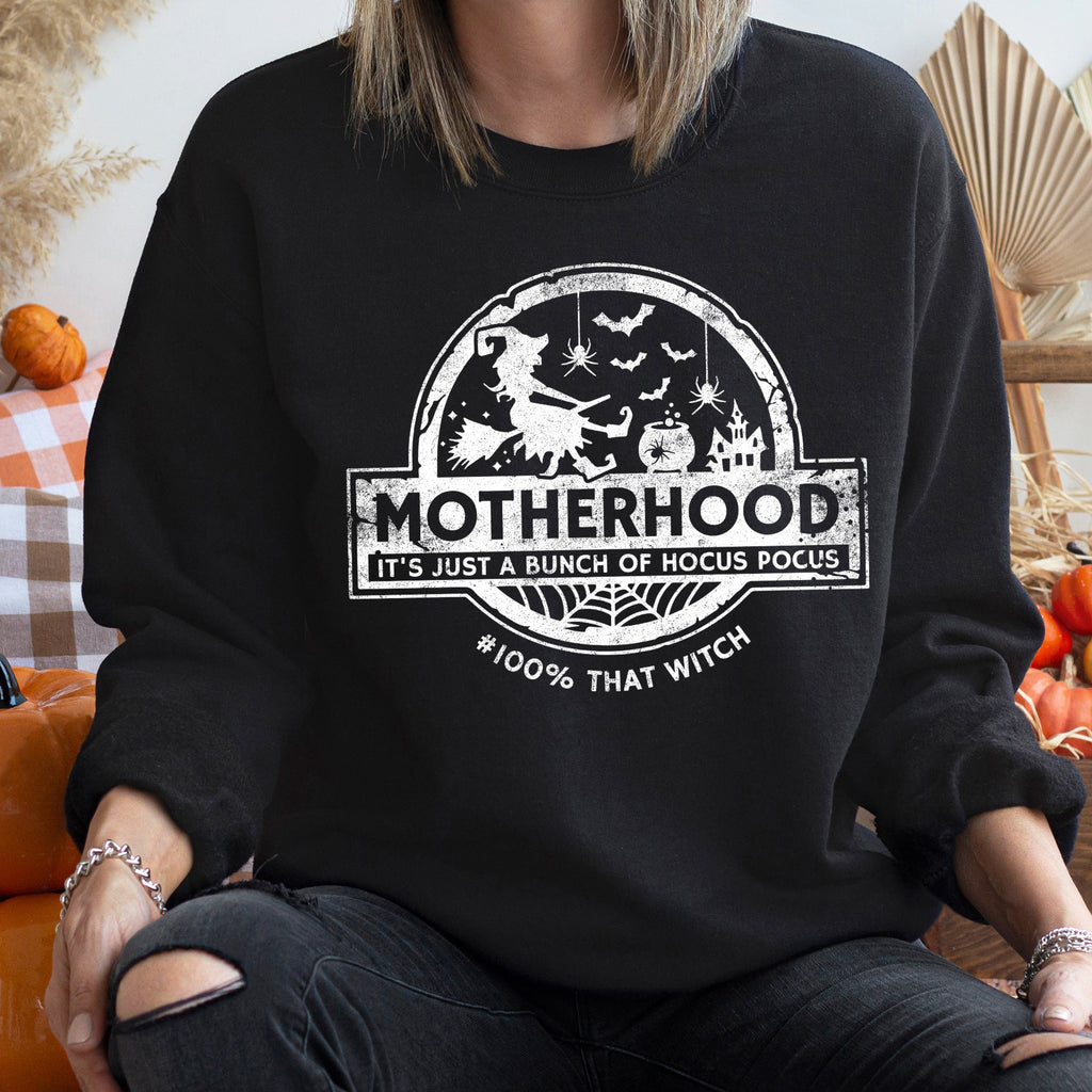 Mother Witch Halloween Moonlit Spellbound Cozy Nightfall Vibes Seasonal Dark Magic Sweatshirt