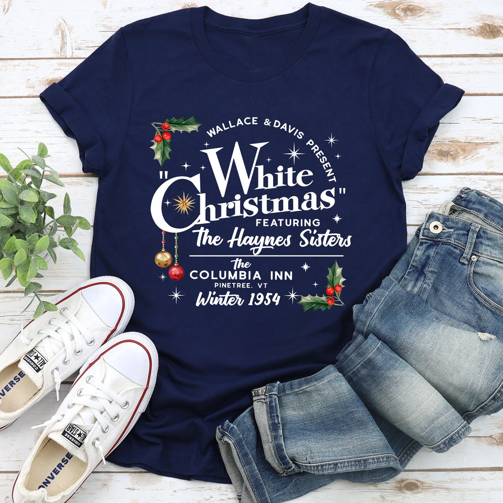 White Christmas Movie Poster Classic Edition Vintage Style Holiday Film Graphic Tee