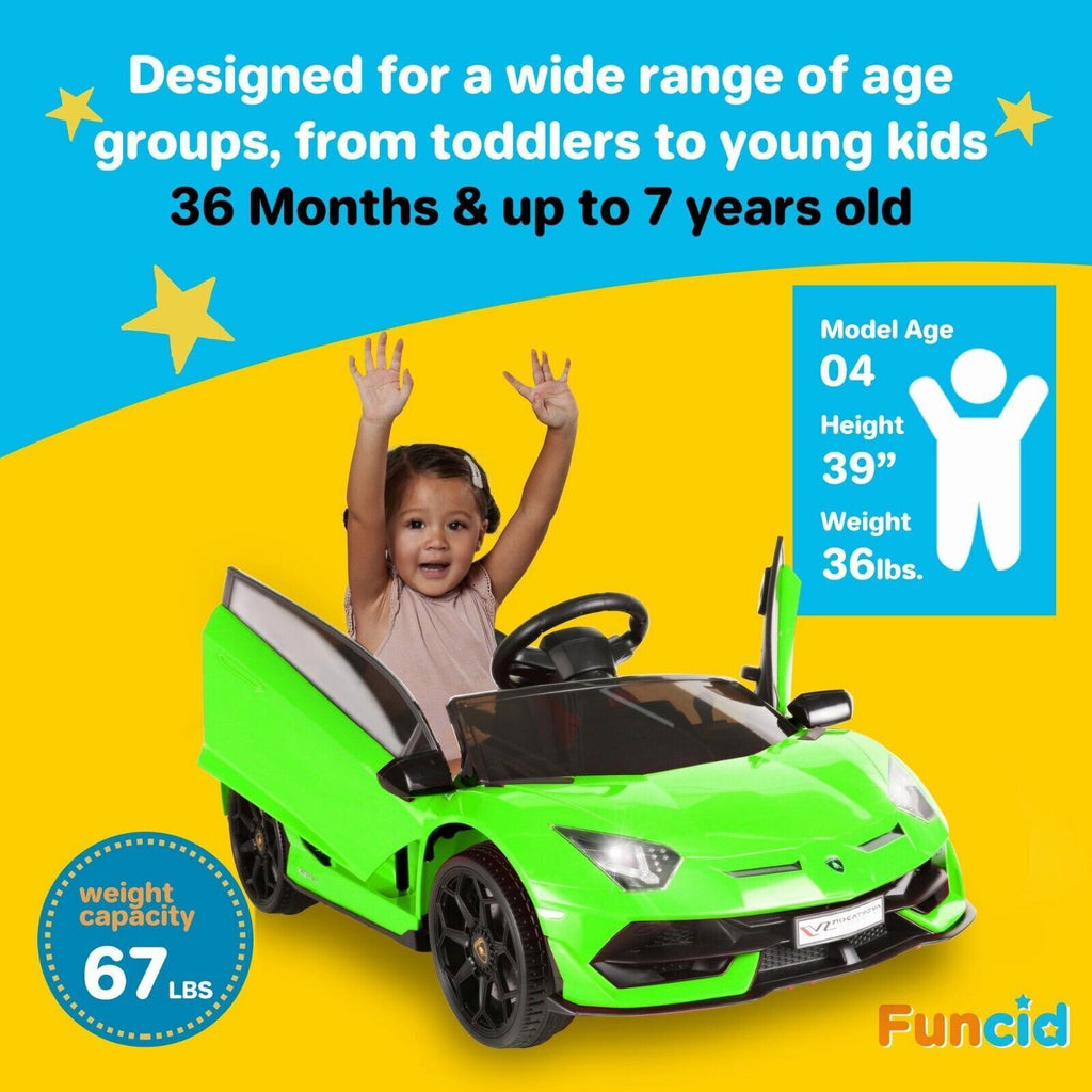 12V Licensed Lamborghini Electric Ride-On Car for Kids