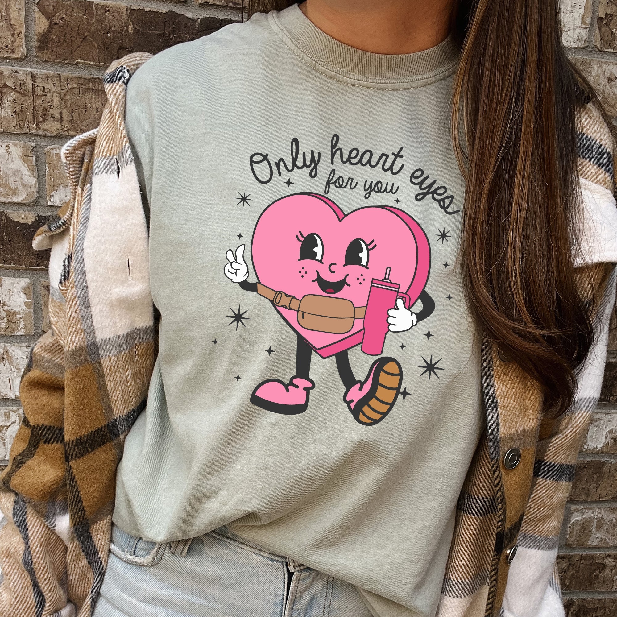 Only Heart Eyes For You Pink Heart Bougie Boojee Valentines Day Romance Edition Comfort Colors Tee