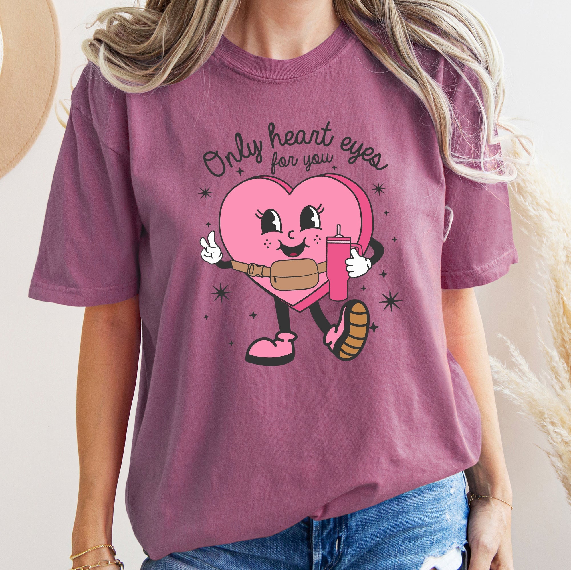 Only Heart Eyes For You Pink Heart Bougie Boojee Valentines Day Romance Edition Comfort Colors Tee
