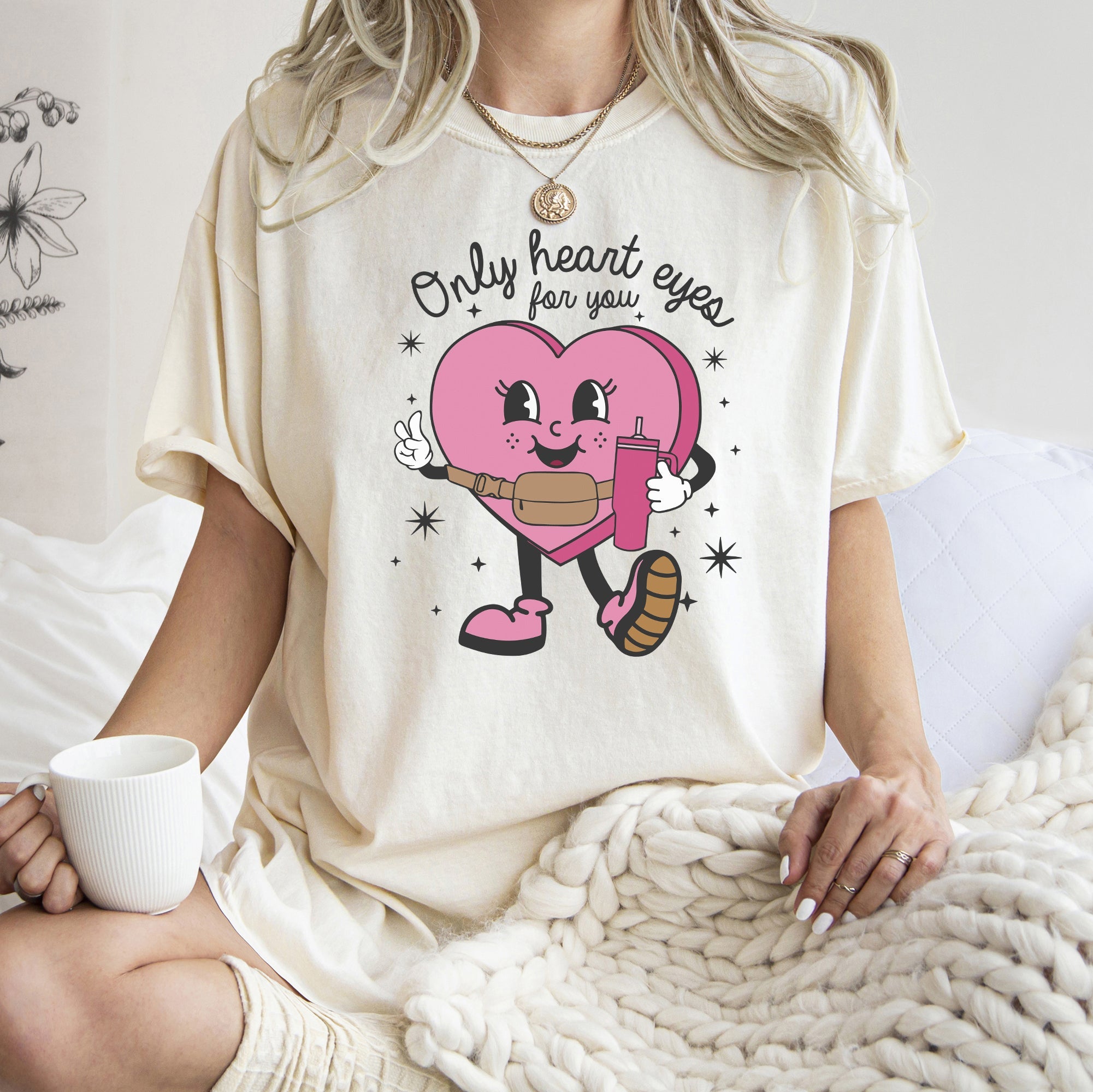 Only Heart Eyes For You Pink Heart Bougie Boojee Valentines Day Romance Edition Comfort Colors Tee