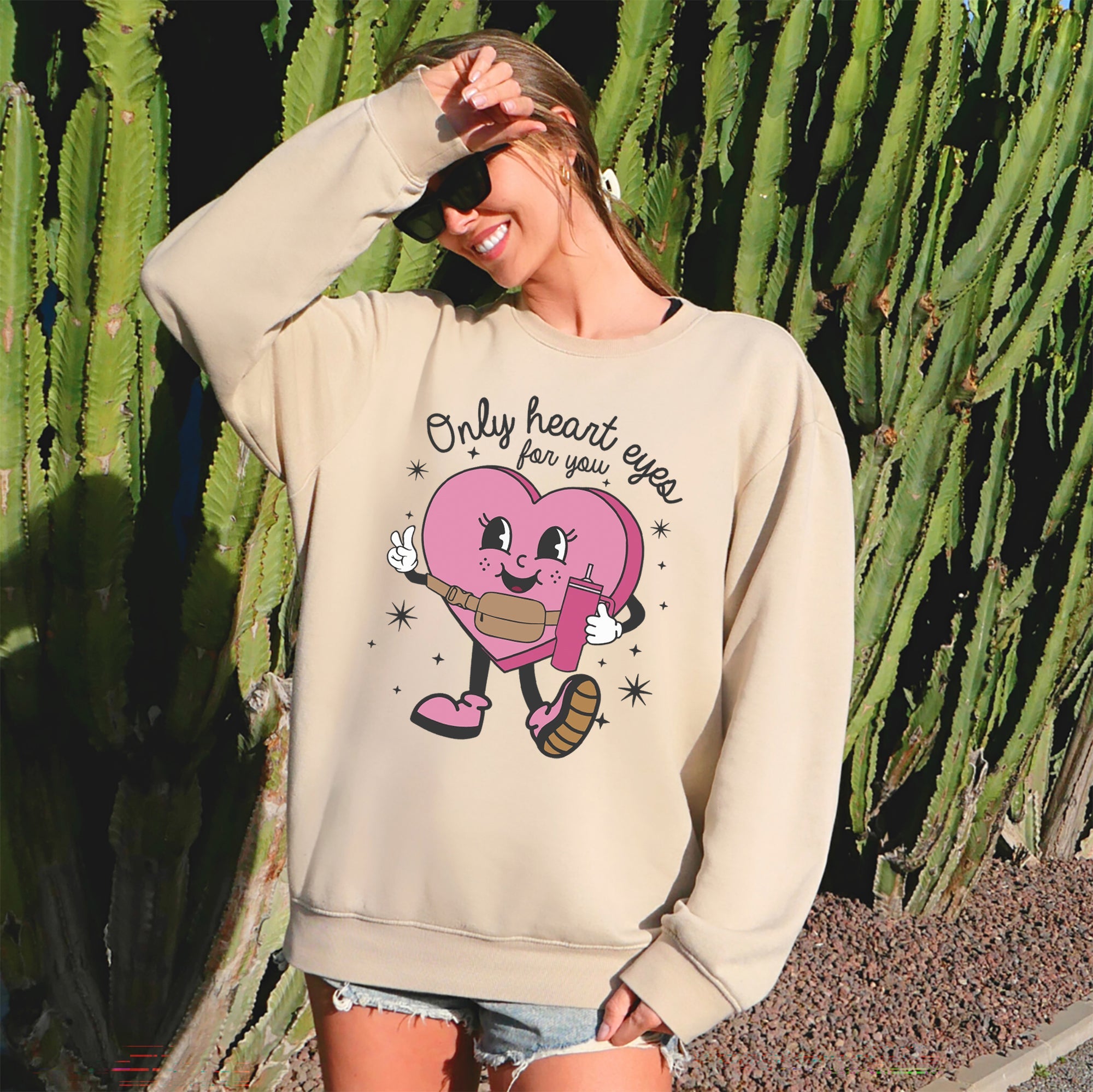 Only Heart Eyes For You Pink Heart Bougie Boojee Valentine Edition Limited Sweatshirt