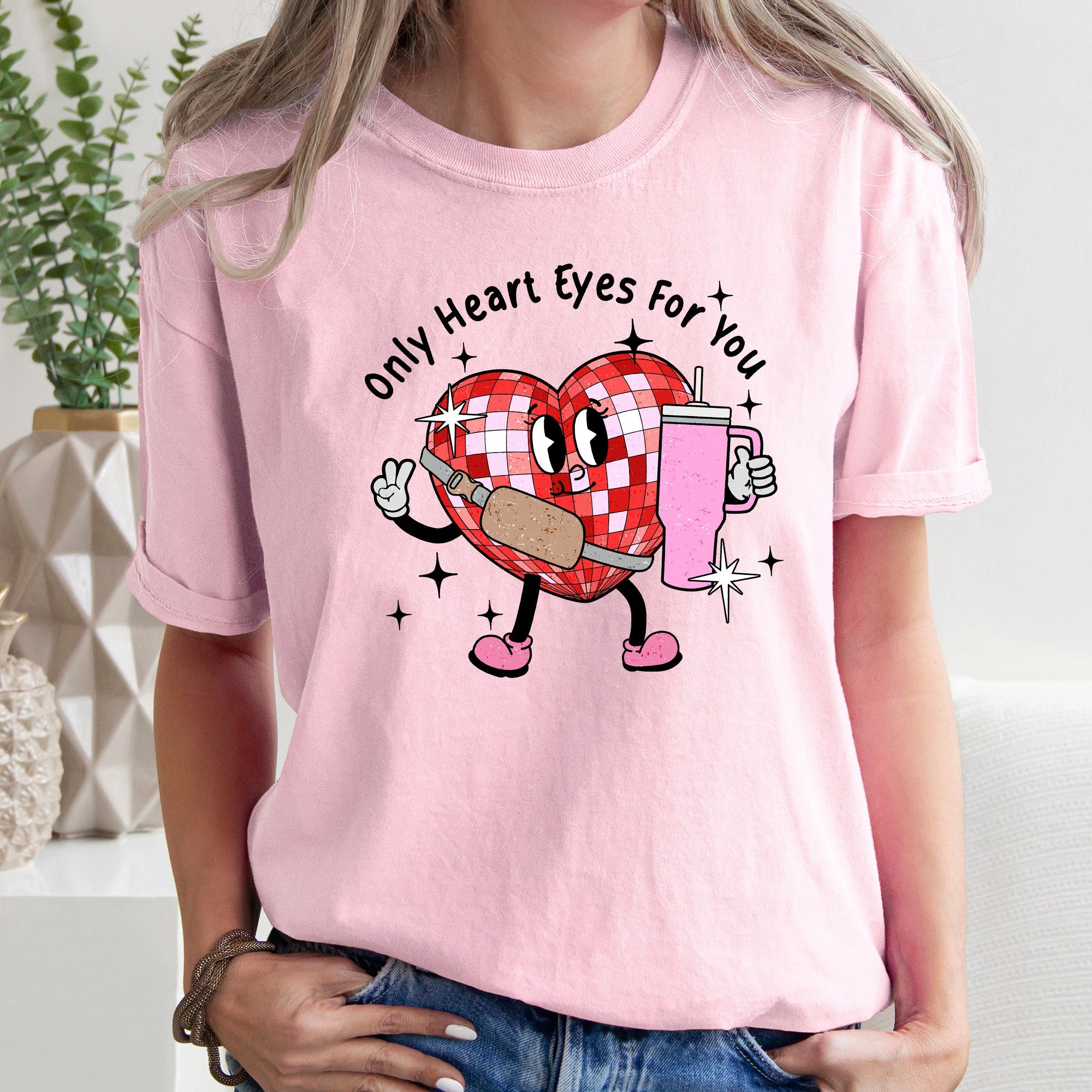 Only Heart Eyes For You Disco Heart Bougie Boojee Valentine's Day Comfort Colors Tee