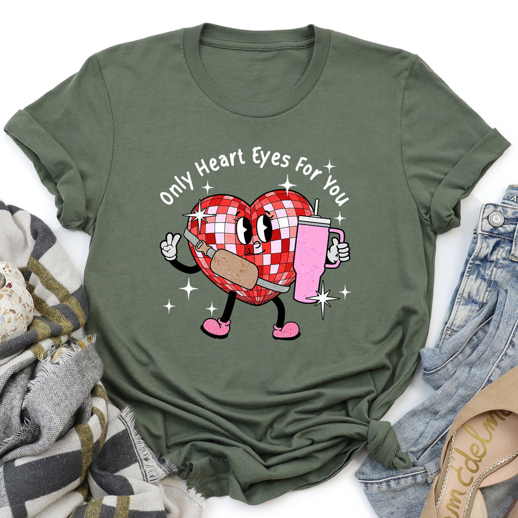 Only Heart Eyes For You Disco Heart Bougie Boojee Illustration Premium Graphic Tee