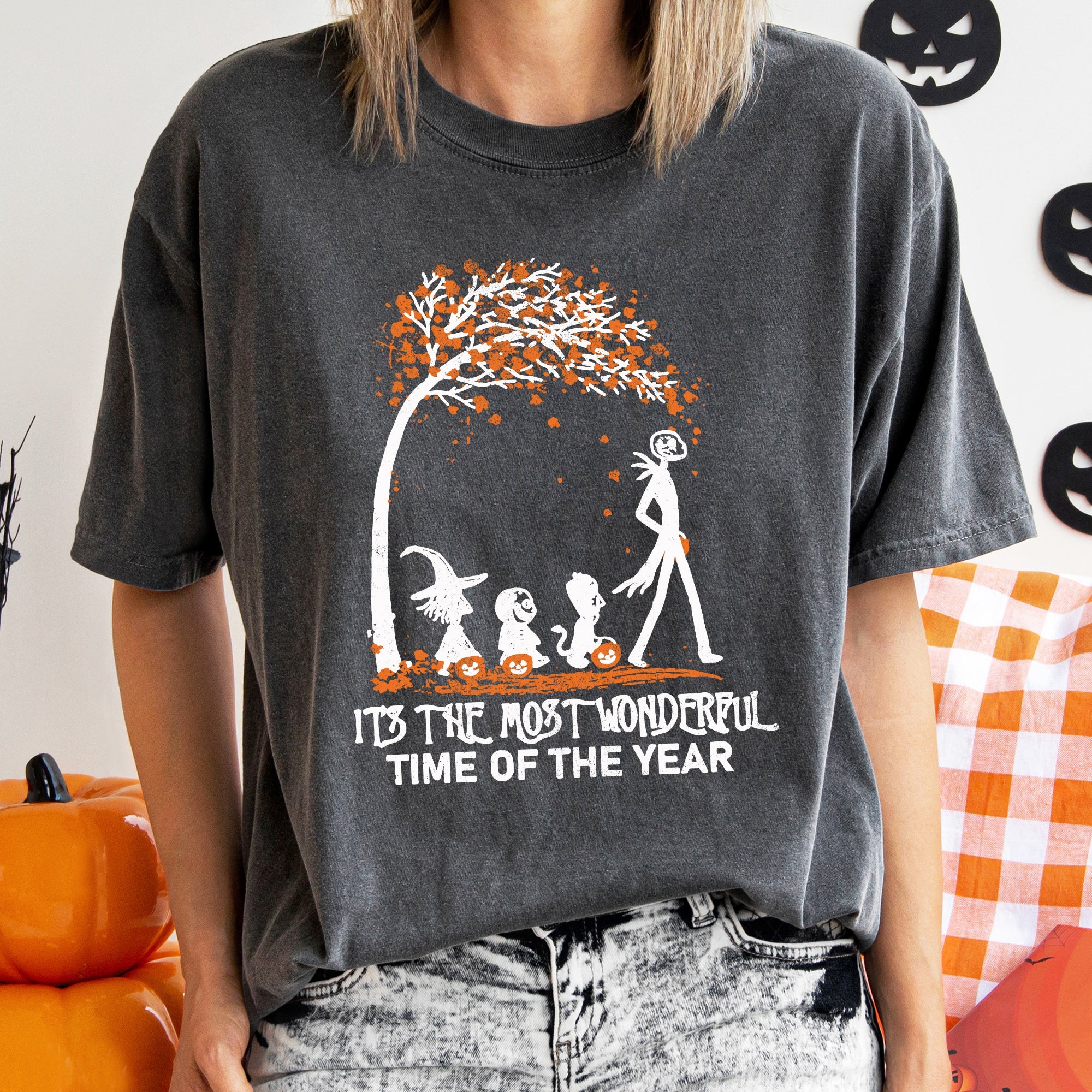 Orange Tree Retro Halloween Custom Artwork Design Collection Edition Comfort Colors Tee