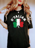 O'Talian Clover With Italian Flag Comfort Colors Premium Cotton Made In USA Limited Edition Tee