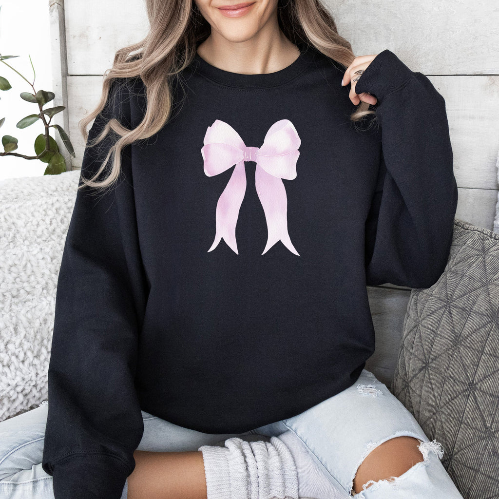 Pink Ribbon Coquette Bow Valentine's Day Romantic Ribbon Motif Graphic Sweatshirt