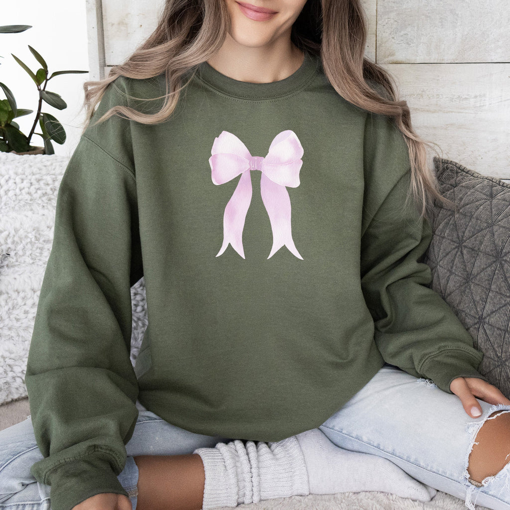 Pink Ribbon Coquette Bow Valentine's Day Romantic Ribbon Motif Graphic Sweatshirt