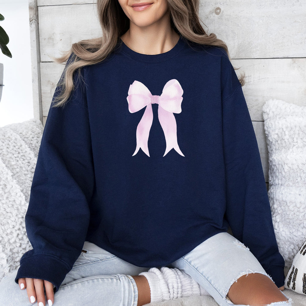 Pink Ribbon Coquette Bow Valentine's Day Romantic Ribbon Motif Graphic Sweatshirt