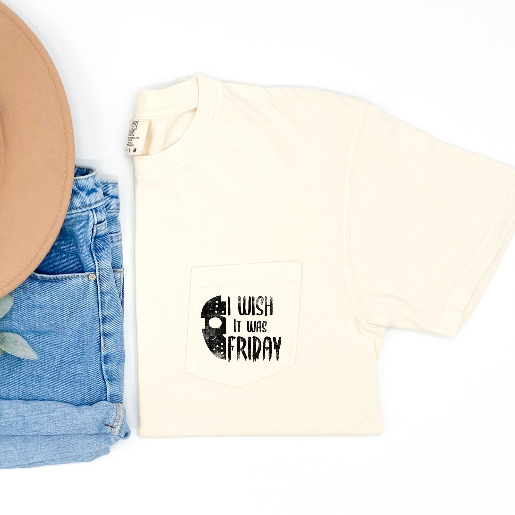 I Wish It Was Friday Halloween Pocket Deluxe Edition Limited Release Comfort Colors Tee