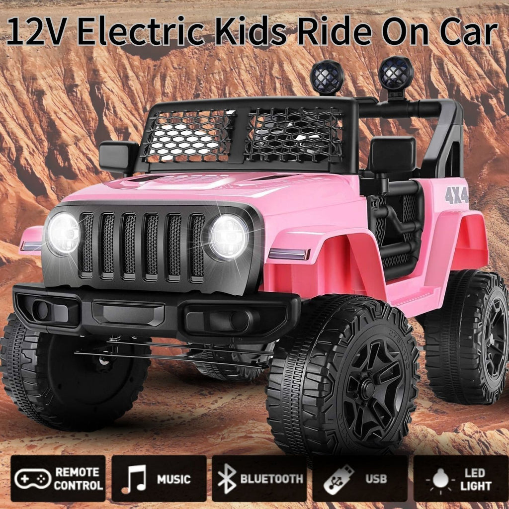 Premium 12V Electric Ride-On Car with Remote Control, LED Lights, MP3 & USB