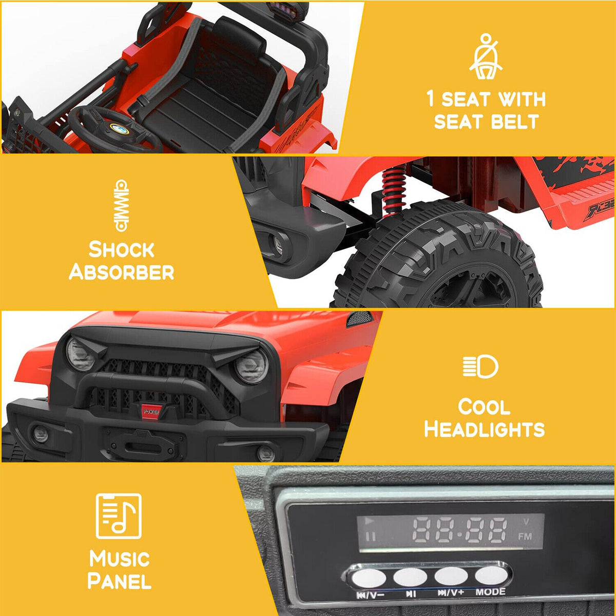 Exciting 12V Ride-On Truck Car Toys for Kids Ages 3-8 with Remote Control