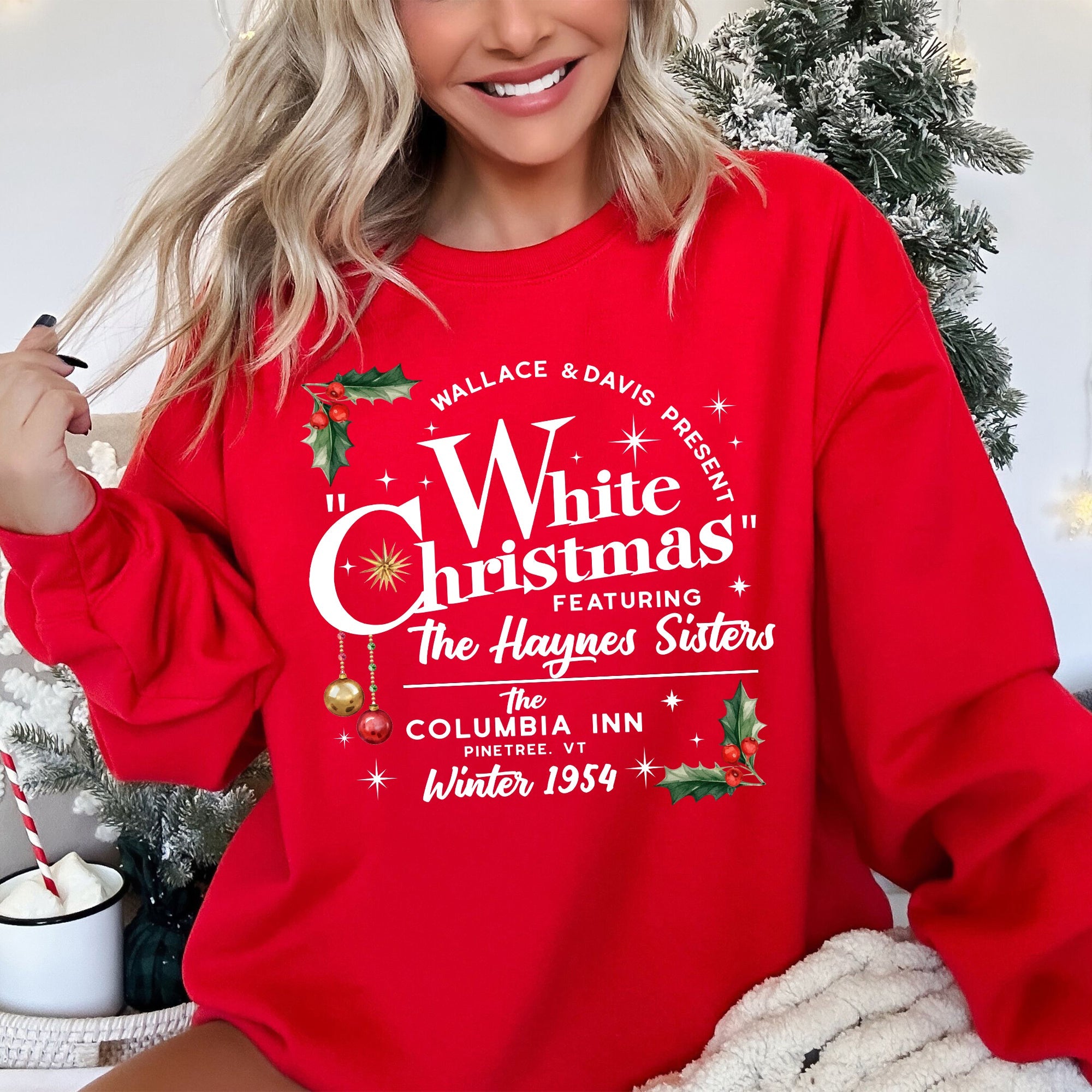White Christmas Movie Classic Musical Vintage Style Graphic Print Premium Sweatshirt