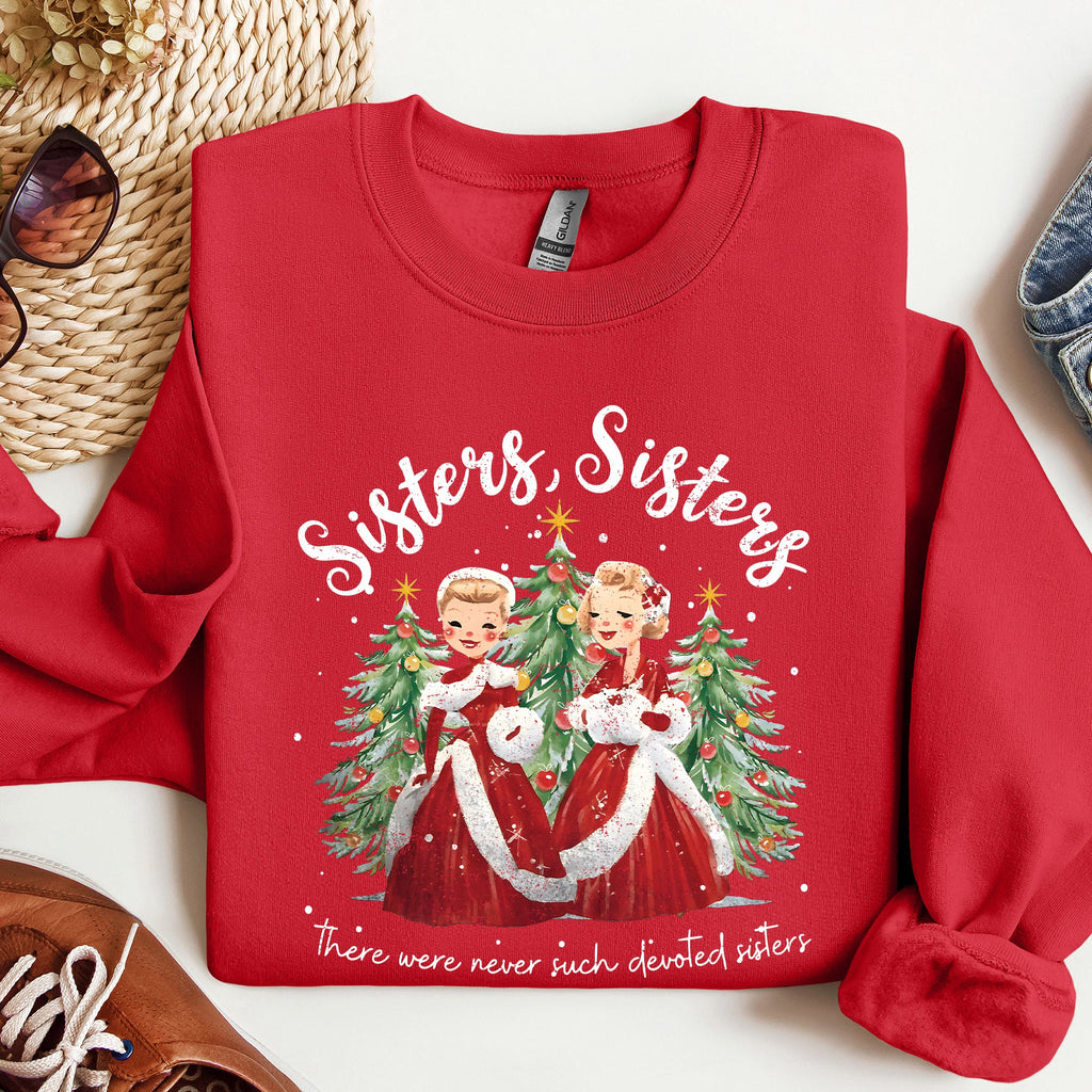 Sisters White Christmas Movie Inspired Classic Musical Cozy Cotton Blend Sweatshirt