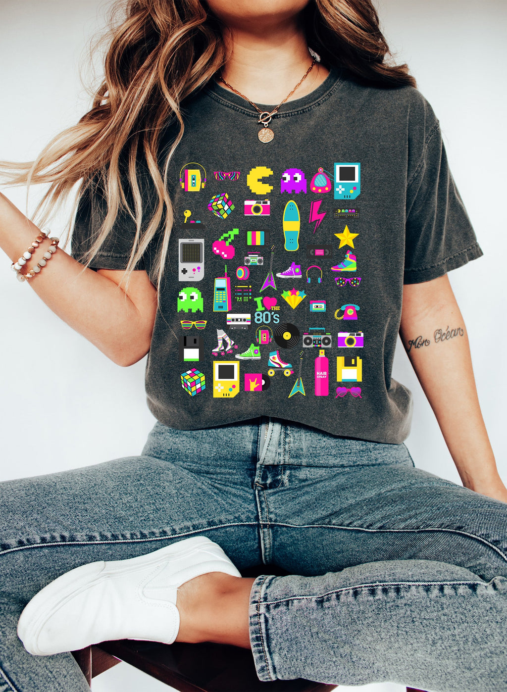I Love The 80s Icon Pack Nostalgic Retro Pop Culture Graphics Edition Comfort Colors Tee