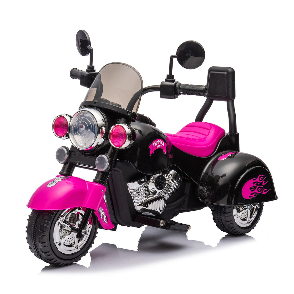 Electric 6V 3-Wheel Ride-On Motorcycle with LED Lights for Toddlers and Kids