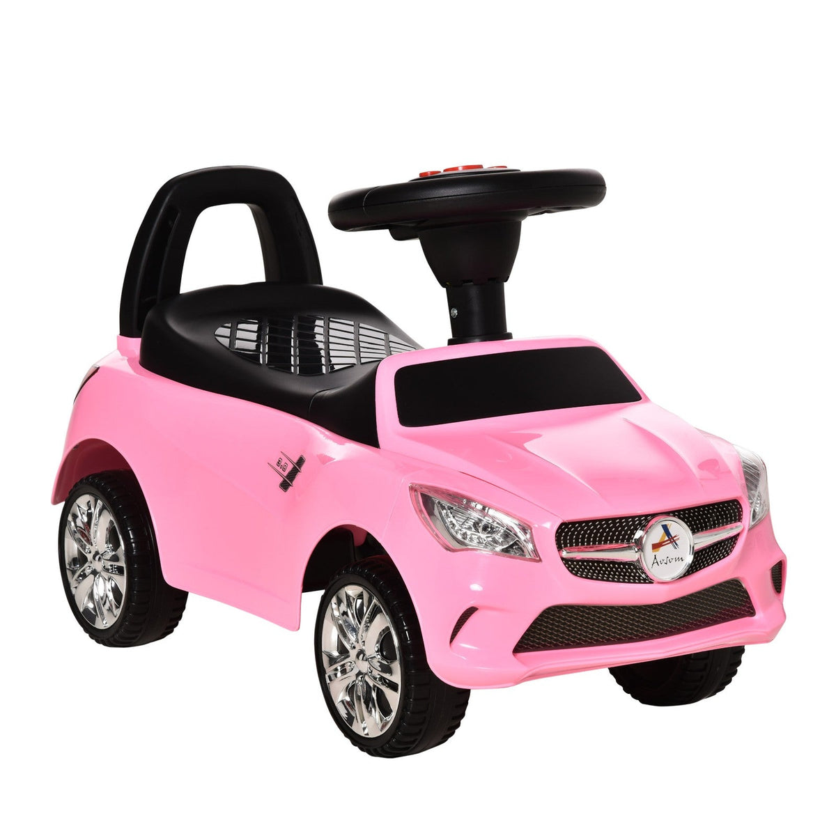 Red Baby Ride-On Sliding Car with Horn, Music, Lights, and Storage – No Power Needed